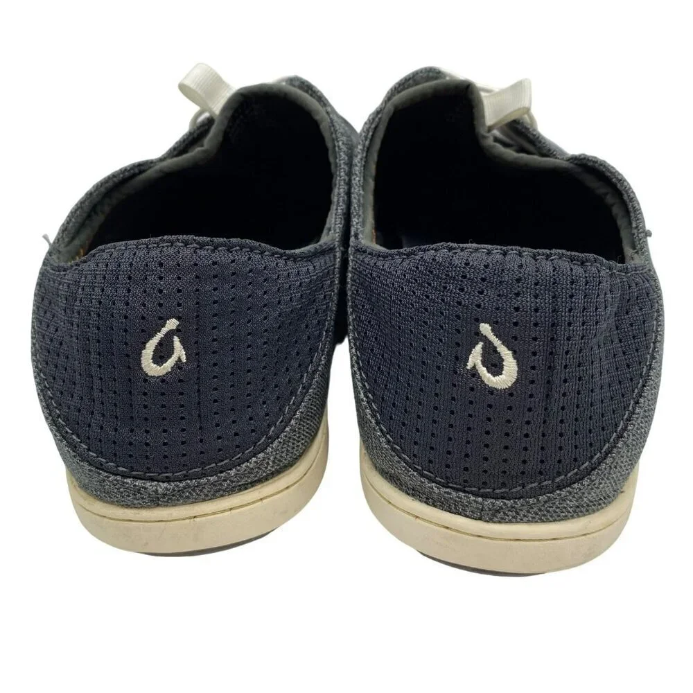 OluKai Nohea Moku Gray/White Mesh Slip-On Shoes Men's Size 9